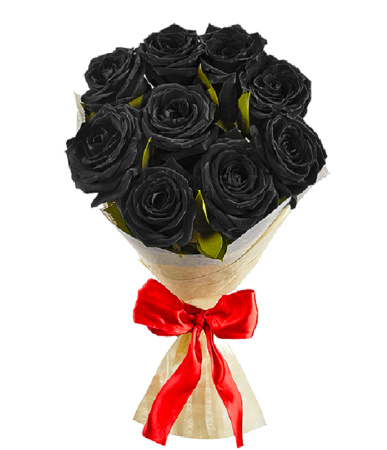 9 черных роз